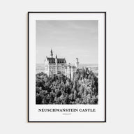 Neuschwanstein Castle Portrait B&W Poster