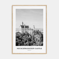 Neuschwanstein Castle Portrait B&W Poster