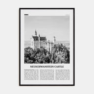 Neuschwanstein Castle Travel B&W Poster