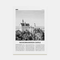Neuschwanstein Castle Travel B&W Poster