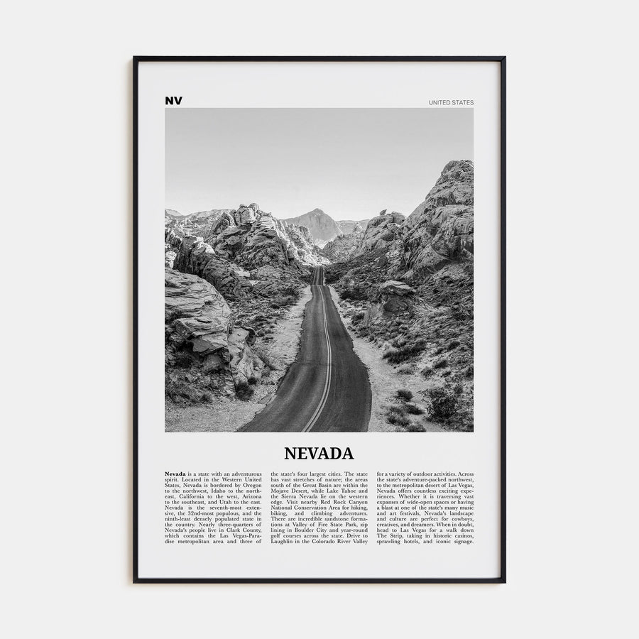 Nevada Travel B&W No 1 Poster