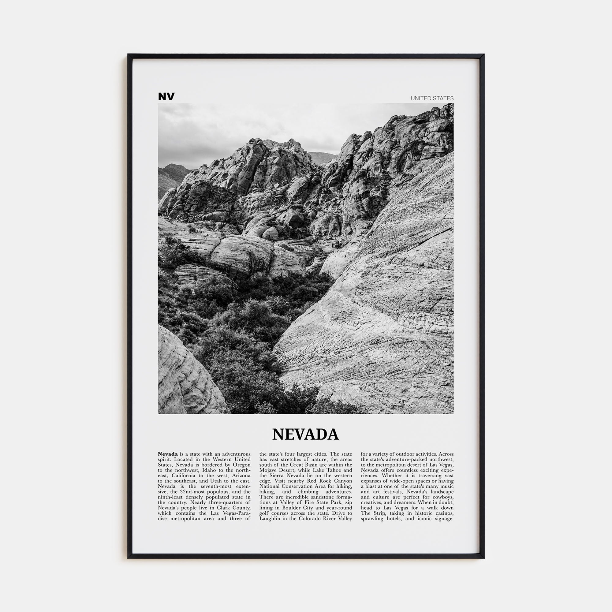 Nevada Travel B&W No 2 Poster