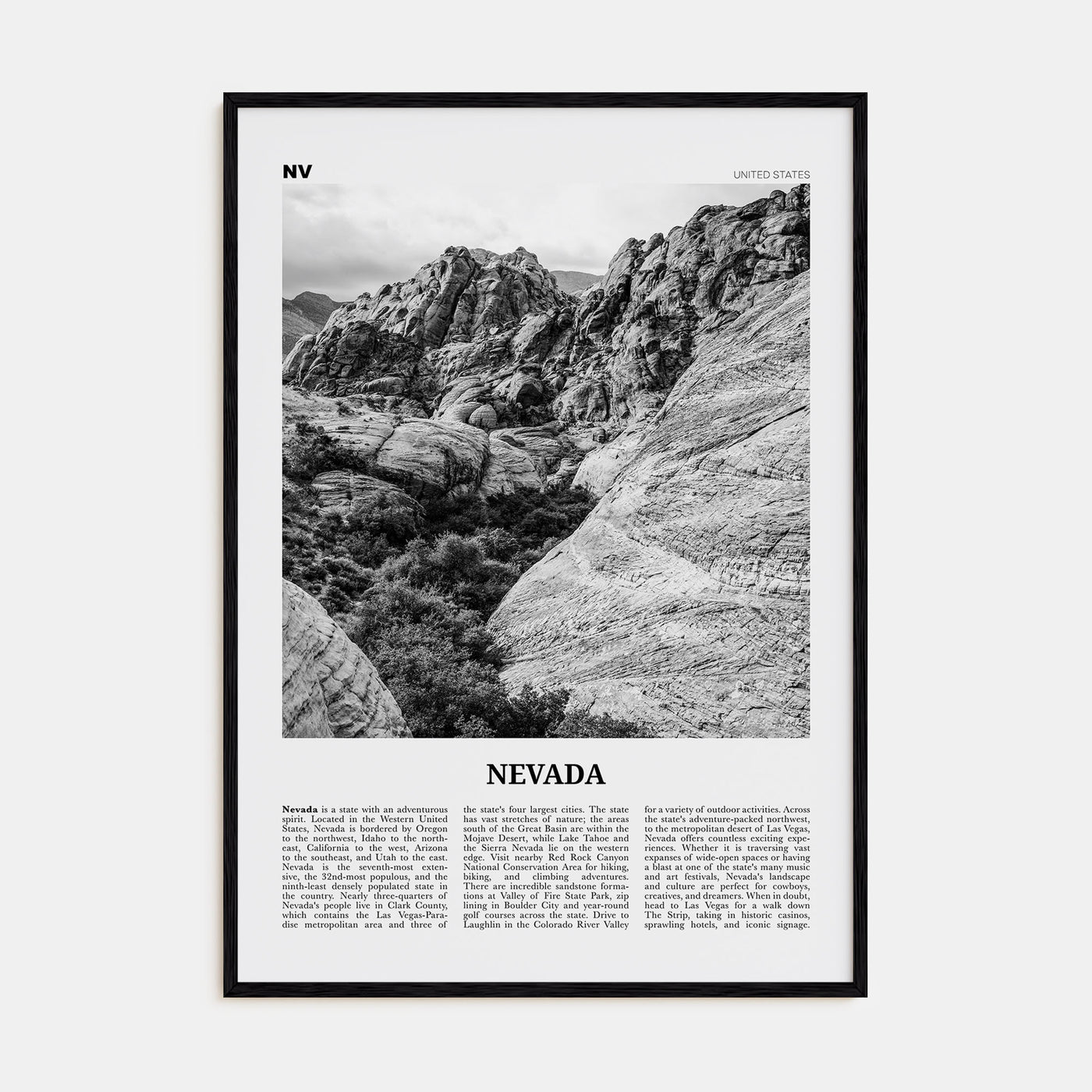 Nevada Travel B&W No 2 Poster