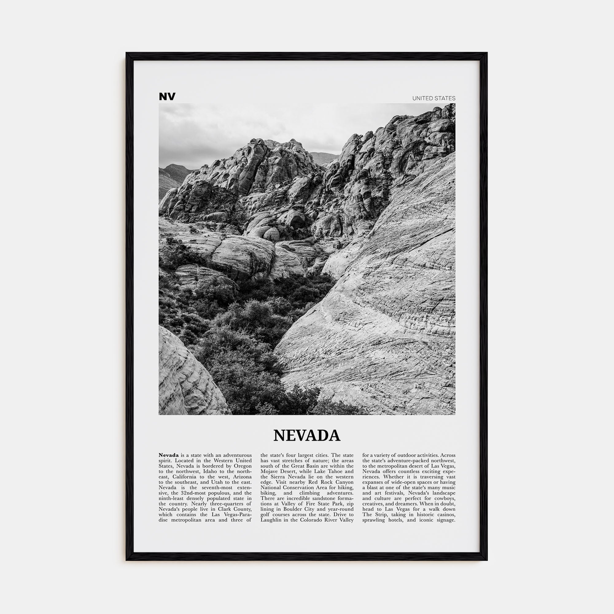 Nevada Travel B&W No 2 Poster