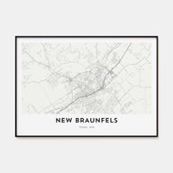 New Braunfels Map Landscape Poster