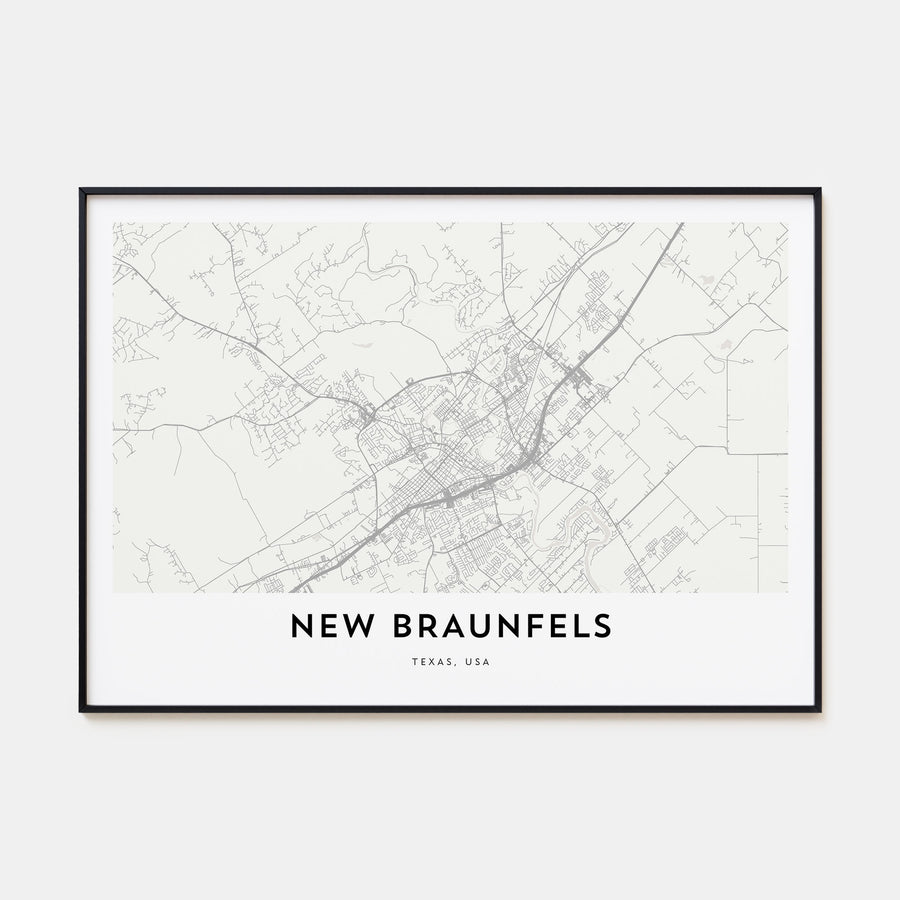 New Braunfels Map Landscape Poster