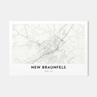 New Braunfels Map Landscape Poster