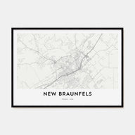 New Braunfels Map Landscape Poster