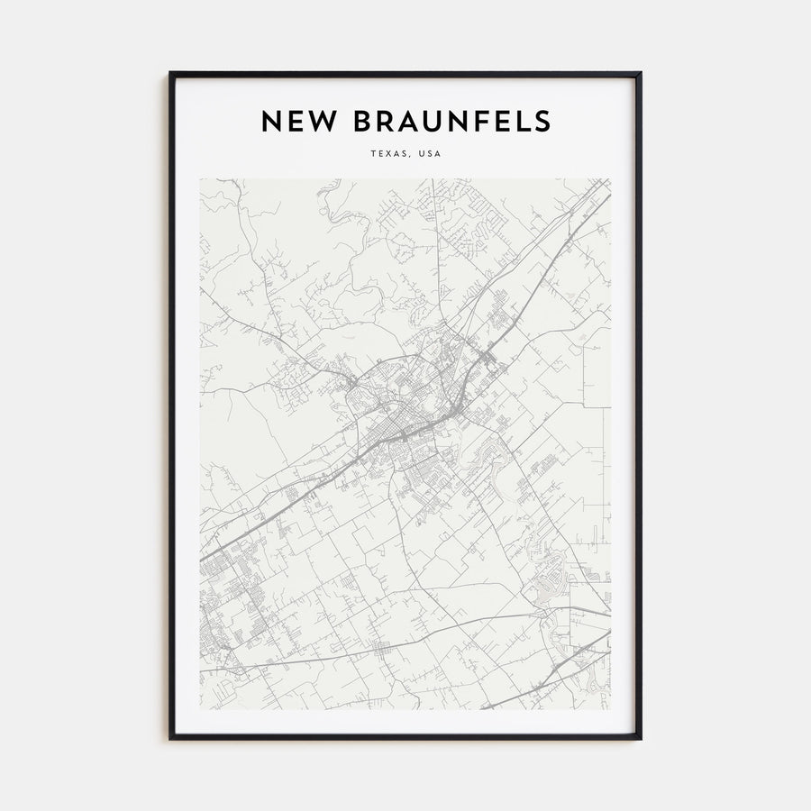 New Braunfels Map Portrait Poster