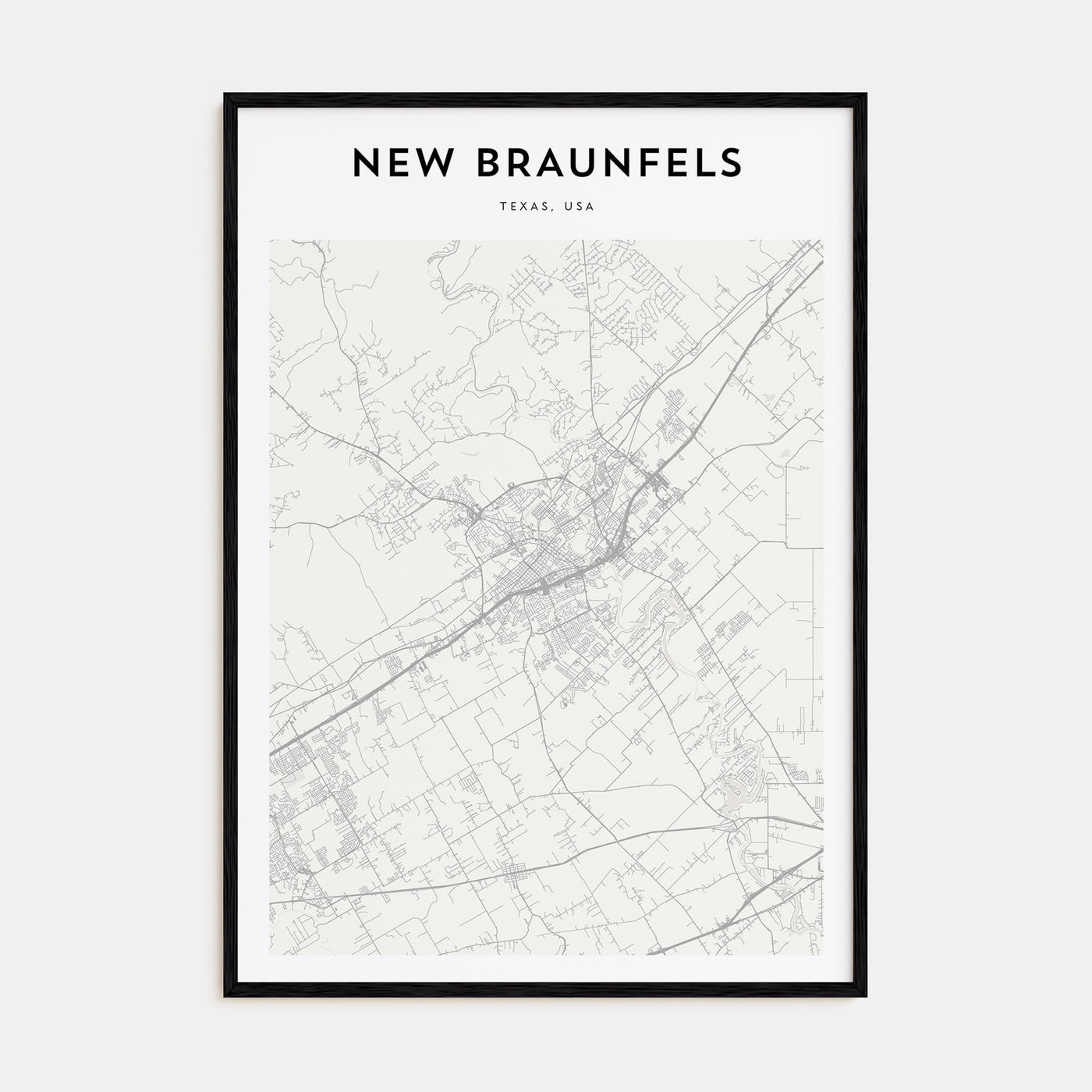 New Braunfels Map Portrait Poster