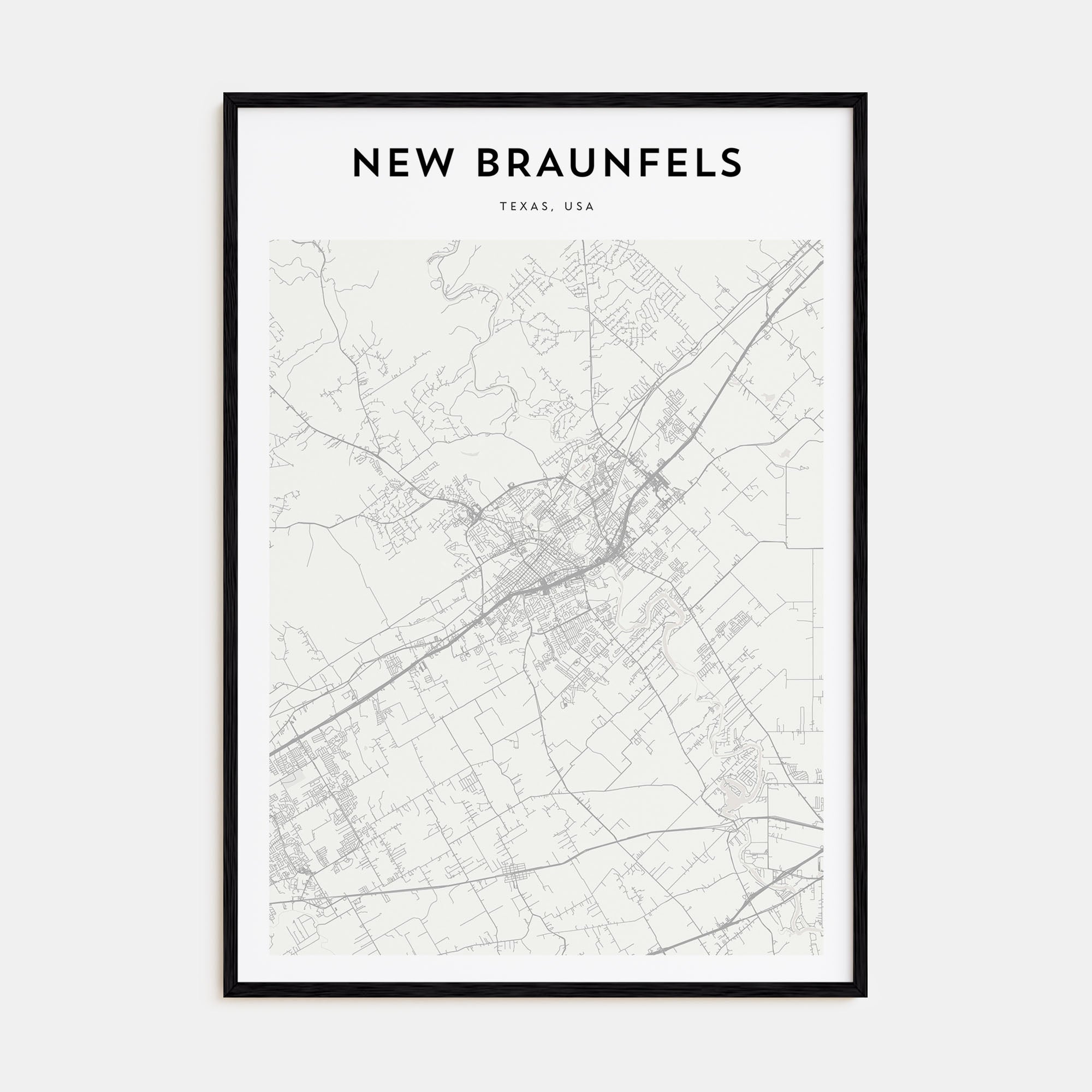 New Braunfels Map Portrait Poster