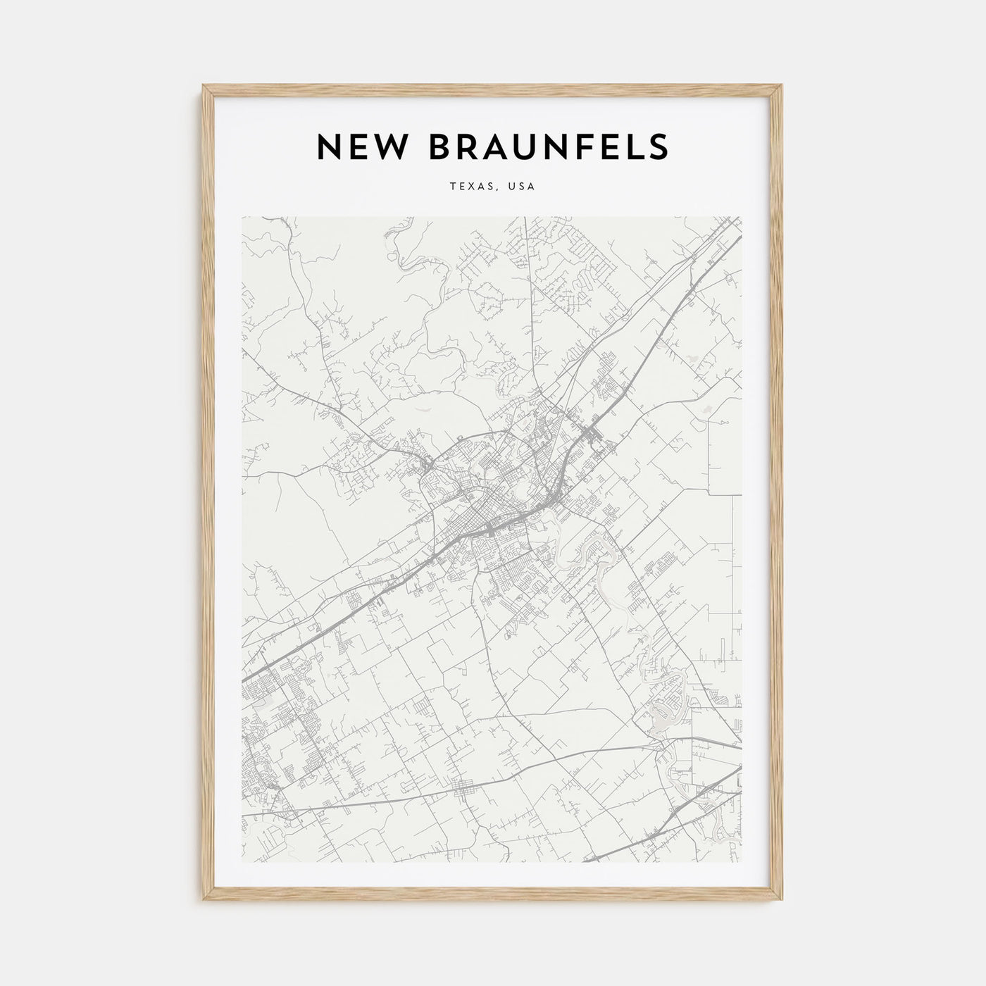New Braunfels Map Portrait Poster