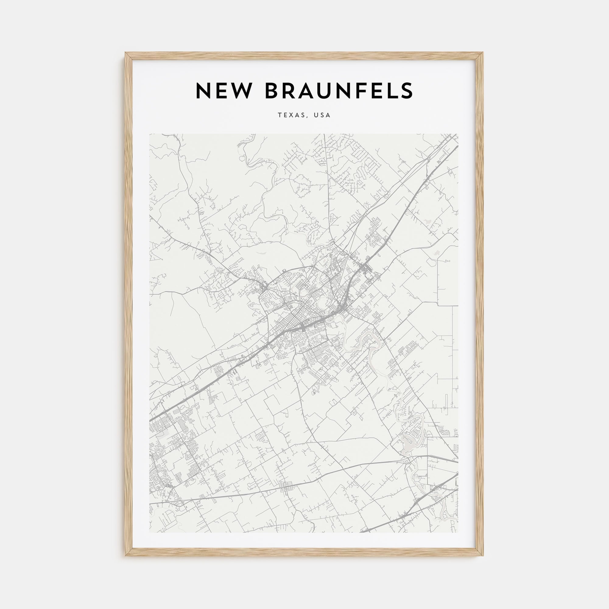 New Braunfels Map Portrait Poster