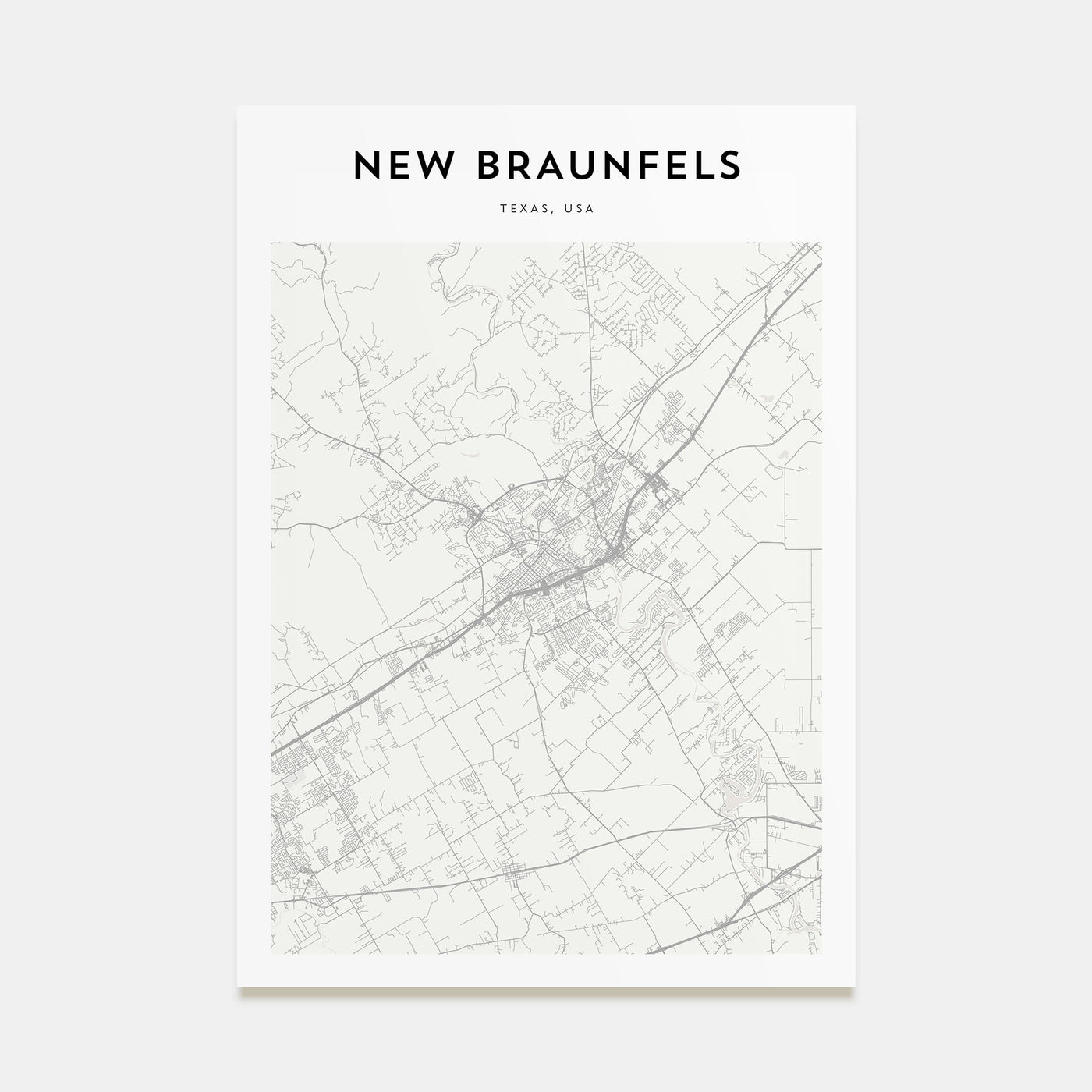 New Braunfels Map Portrait Poster