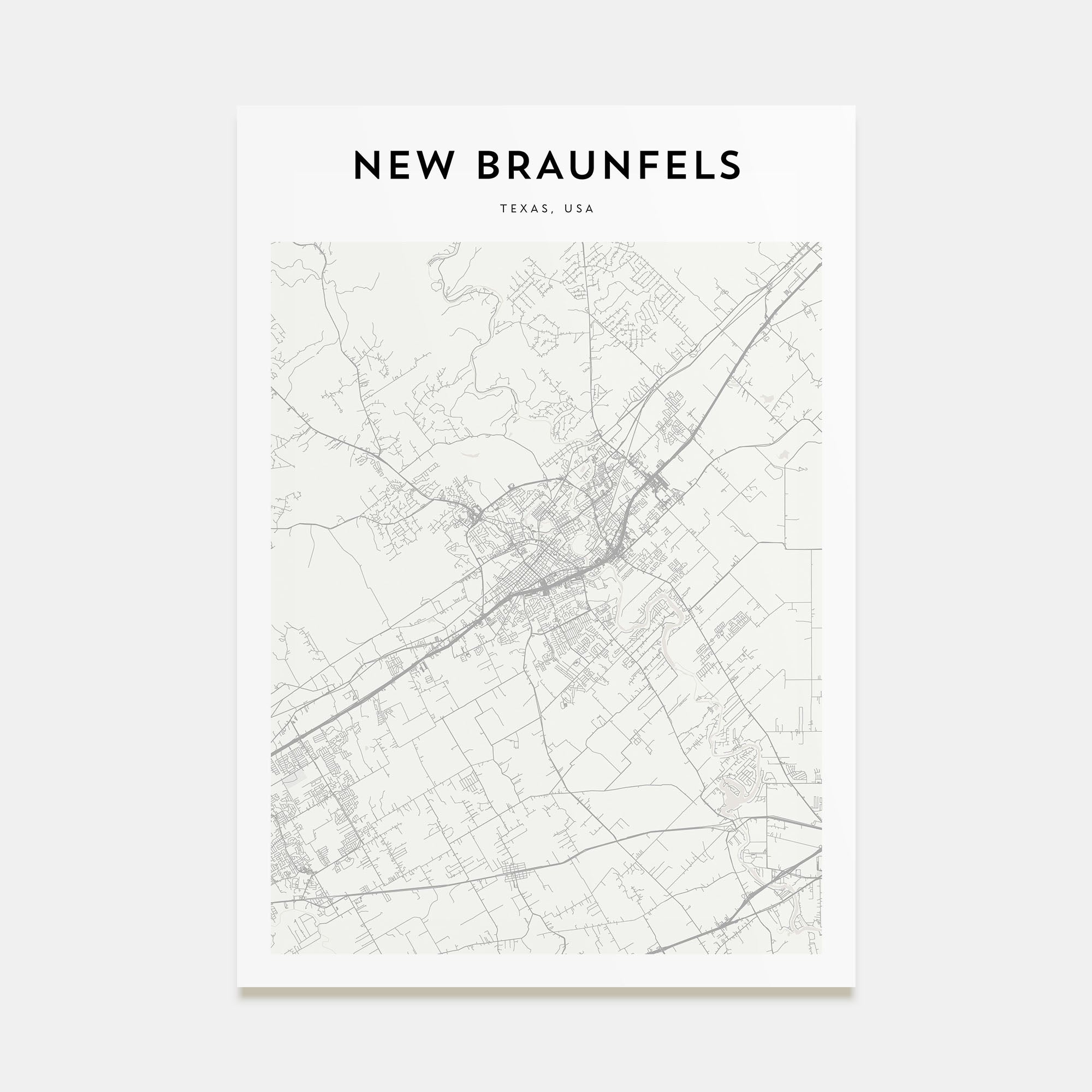 New Braunfels Map Portrait Poster