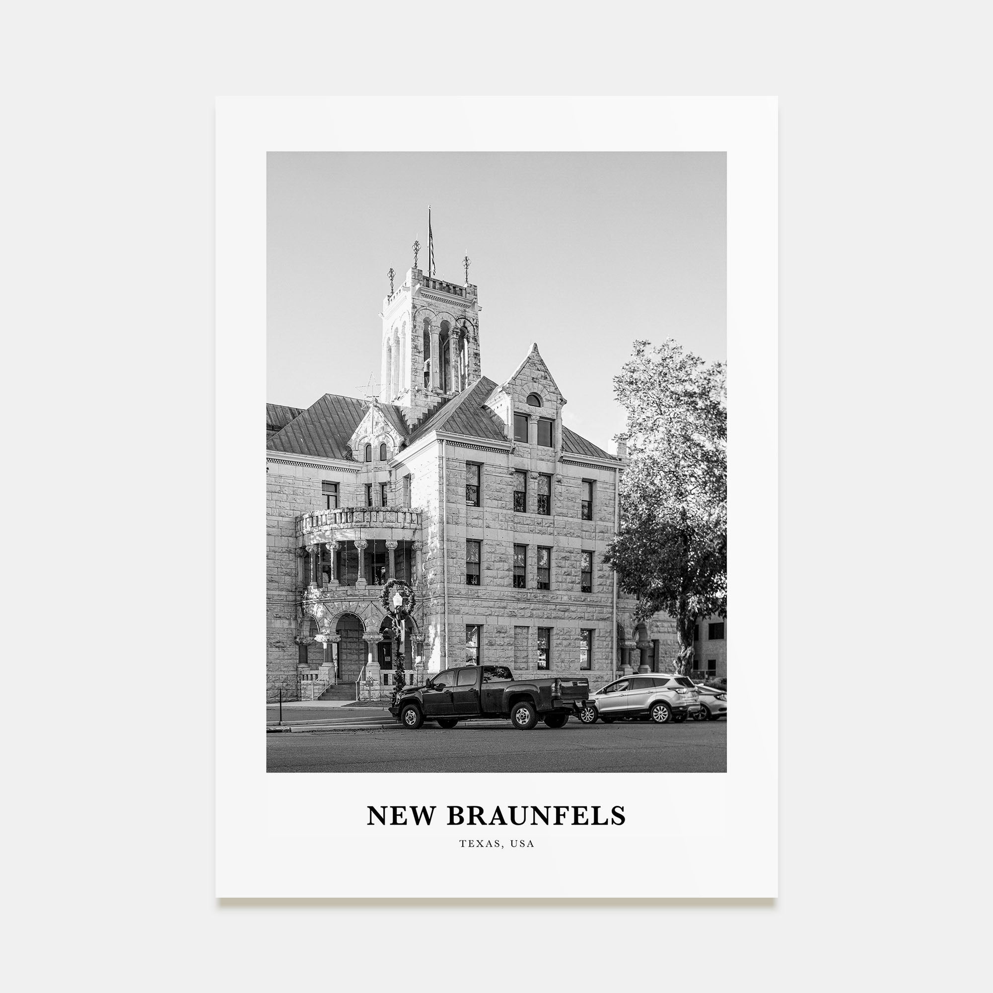 New Braunfels Portrait B&W Poster