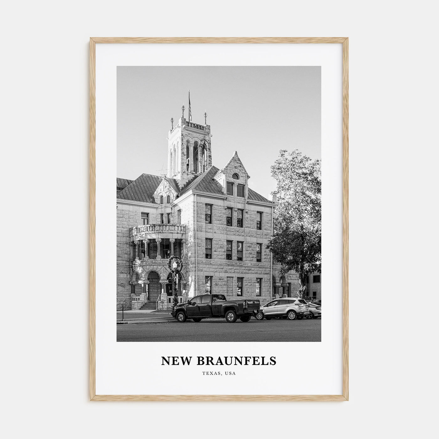 New Braunfels Portrait B&W Poster