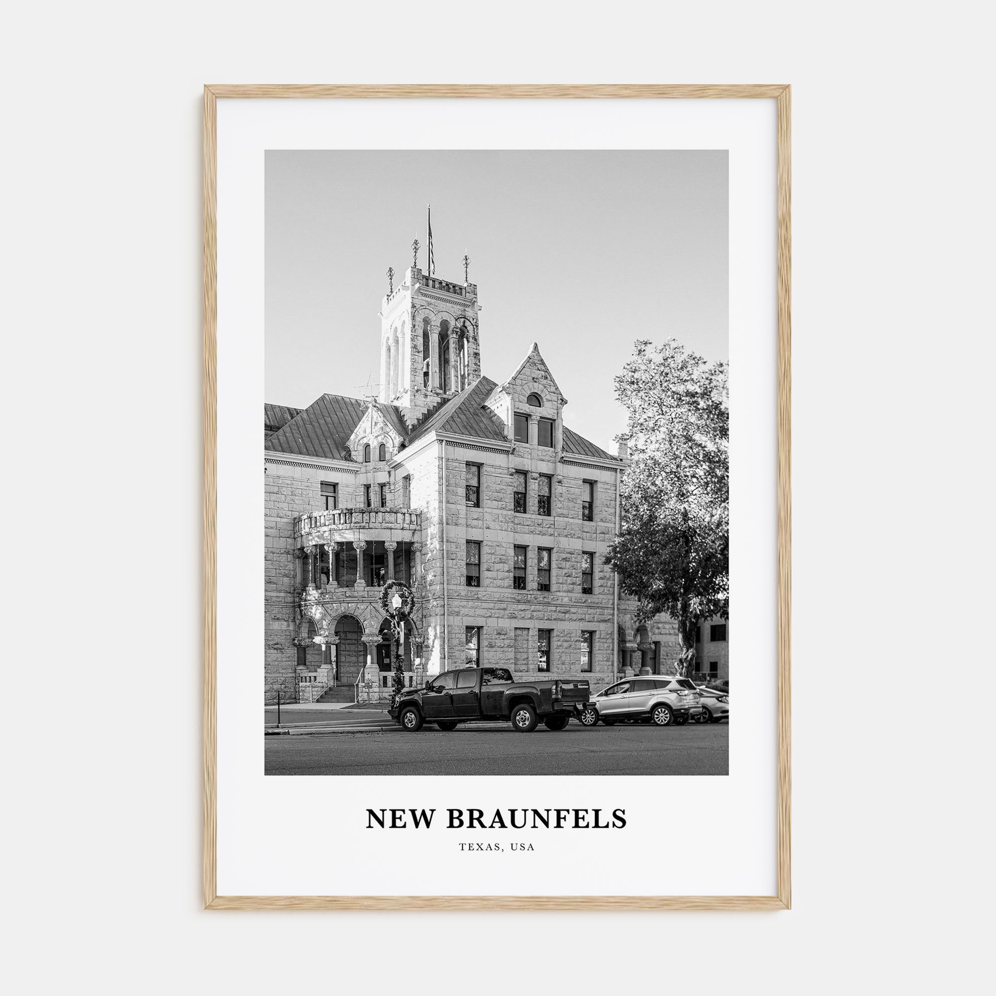 New Braunfels Portrait B&W Poster