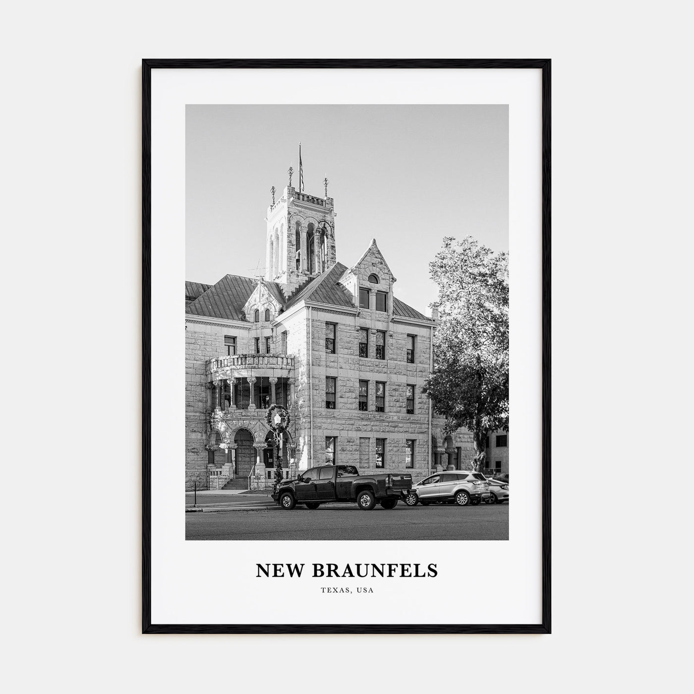 New Braunfels Portrait B&W Poster