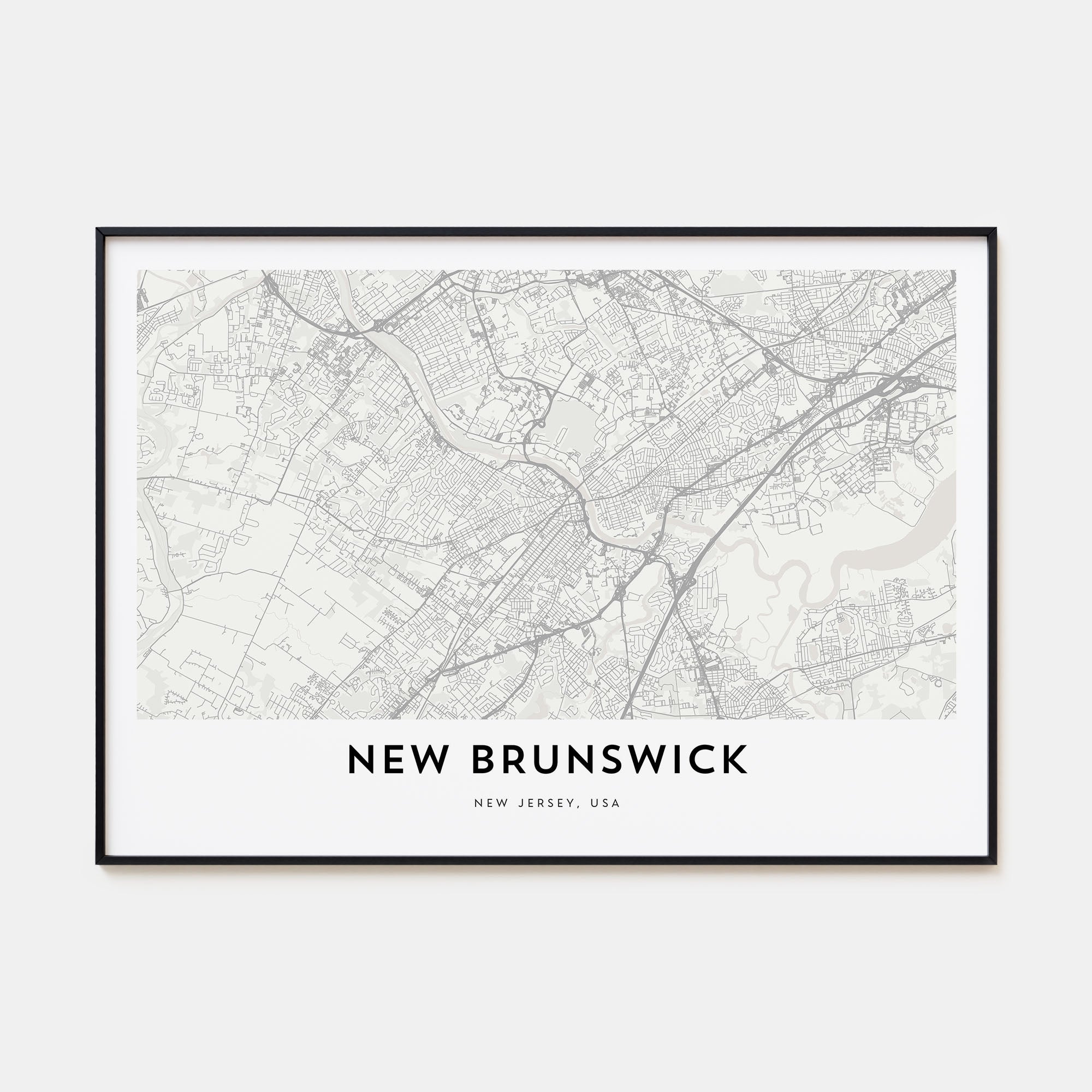 New Brunswick Map Landscape Poster