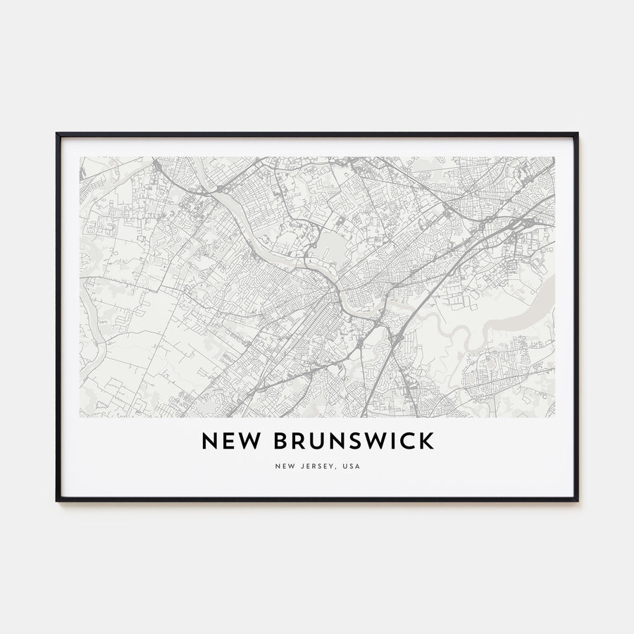 New Brunswick Map Landscape Poster