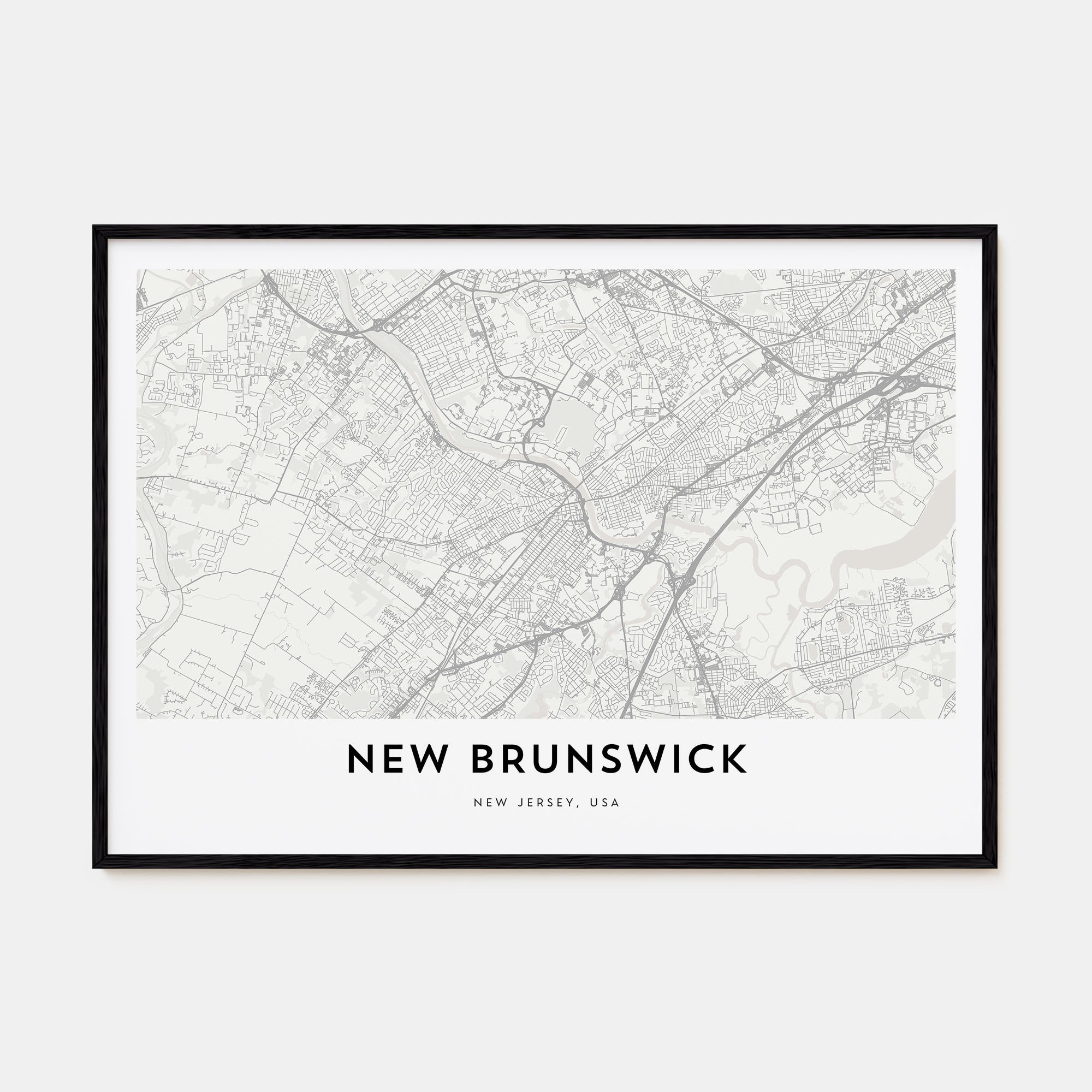 New Brunswick Map Landscape Poster