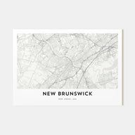 New Brunswick Map Landscape Poster
