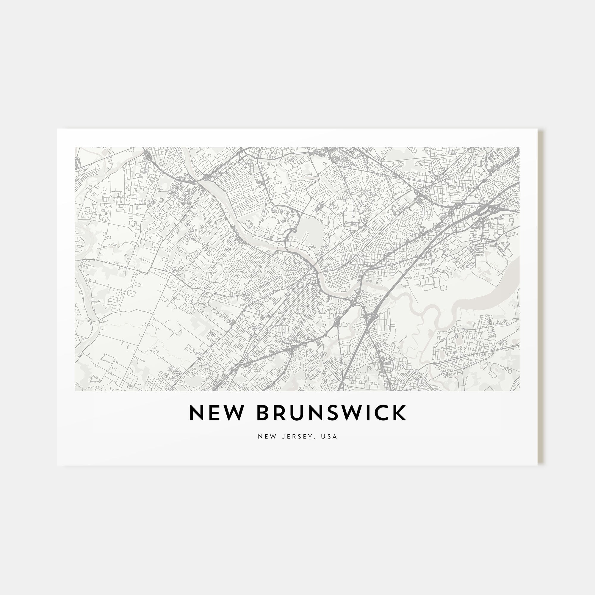 New Brunswick Map Landscape Poster