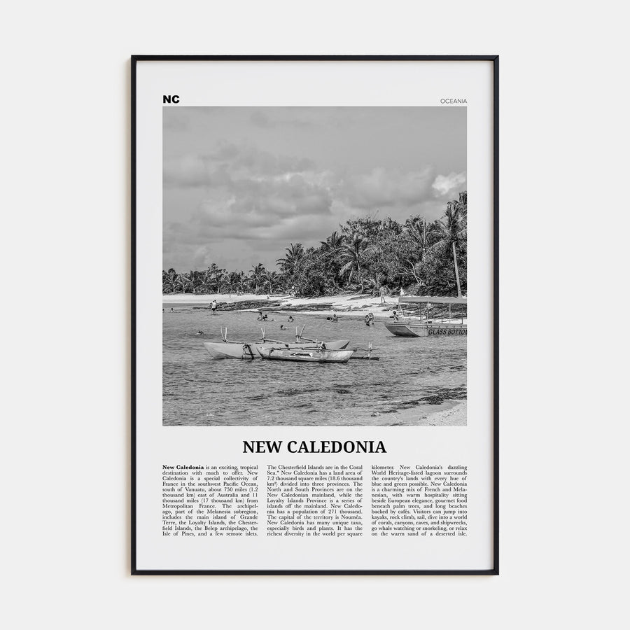 New Caledonia Travel B&W Poster