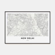 New Delhi Map Landscape Poster