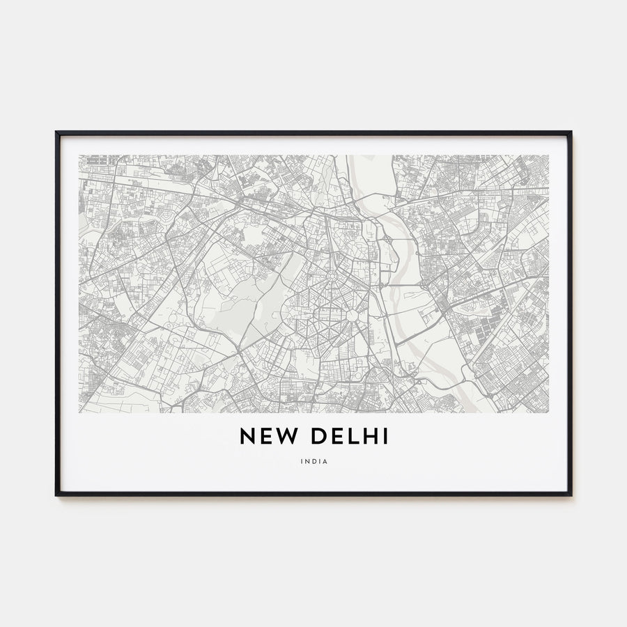 New Delhi Map Landscape Poster