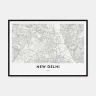 New Delhi Map Landscape Poster