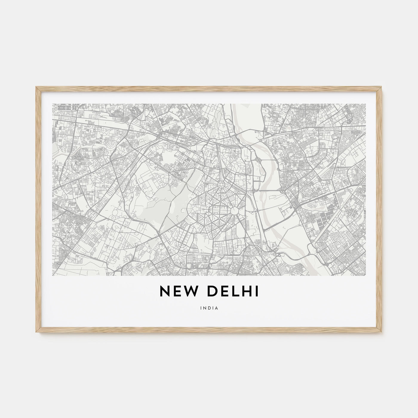 New Delhi Map Landscape Poster