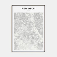 New Delhi Map Portrait Poster