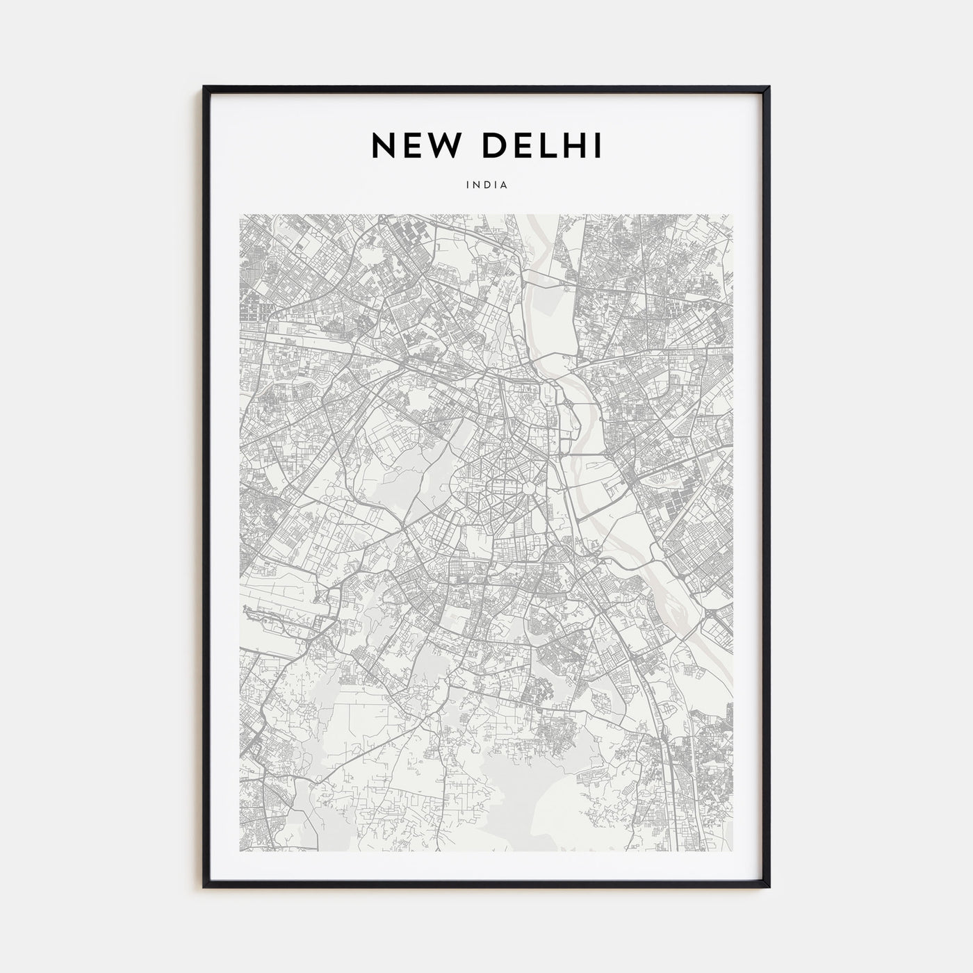 New Delhi Map Portrait Poster