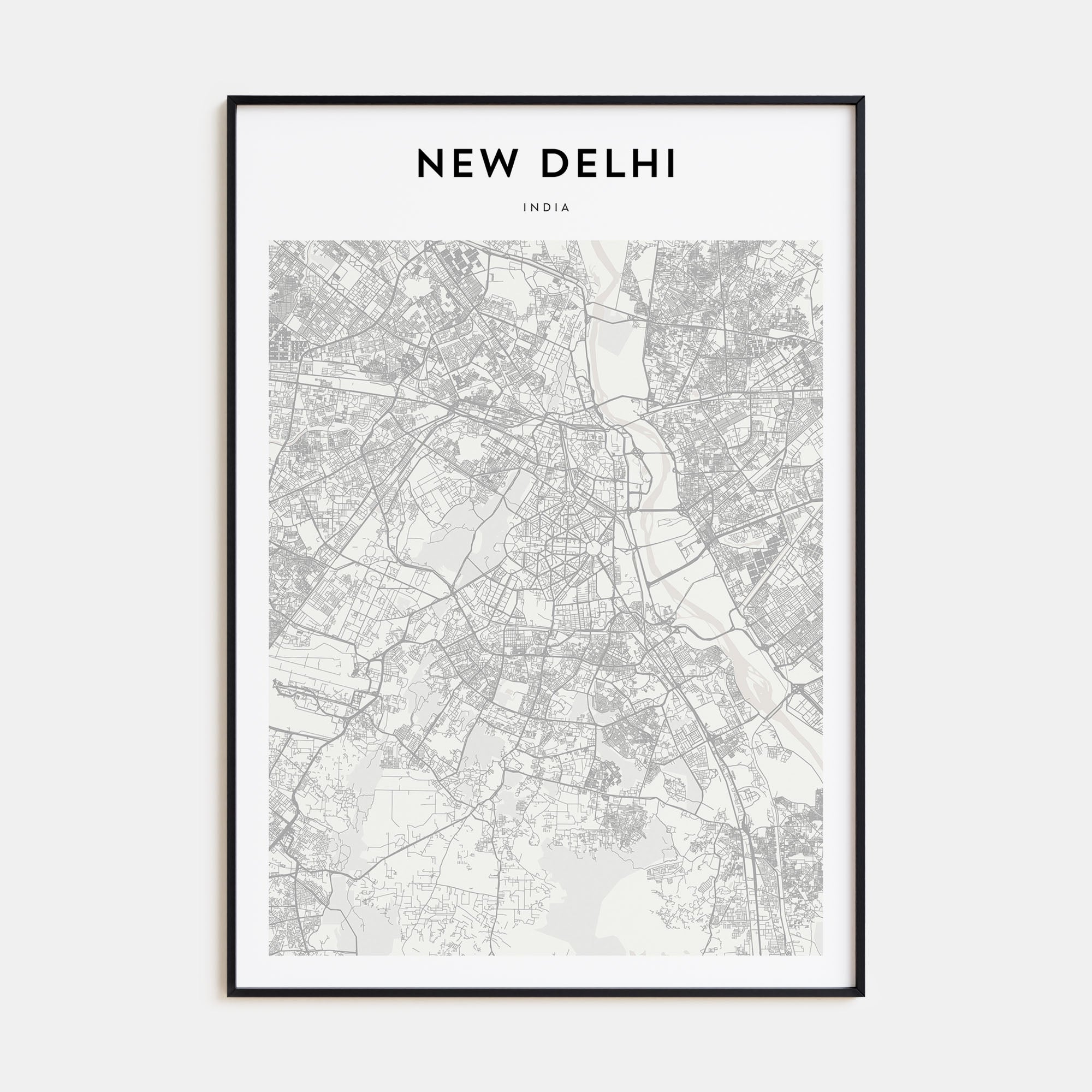 New Delhi Map Portrait Poster
