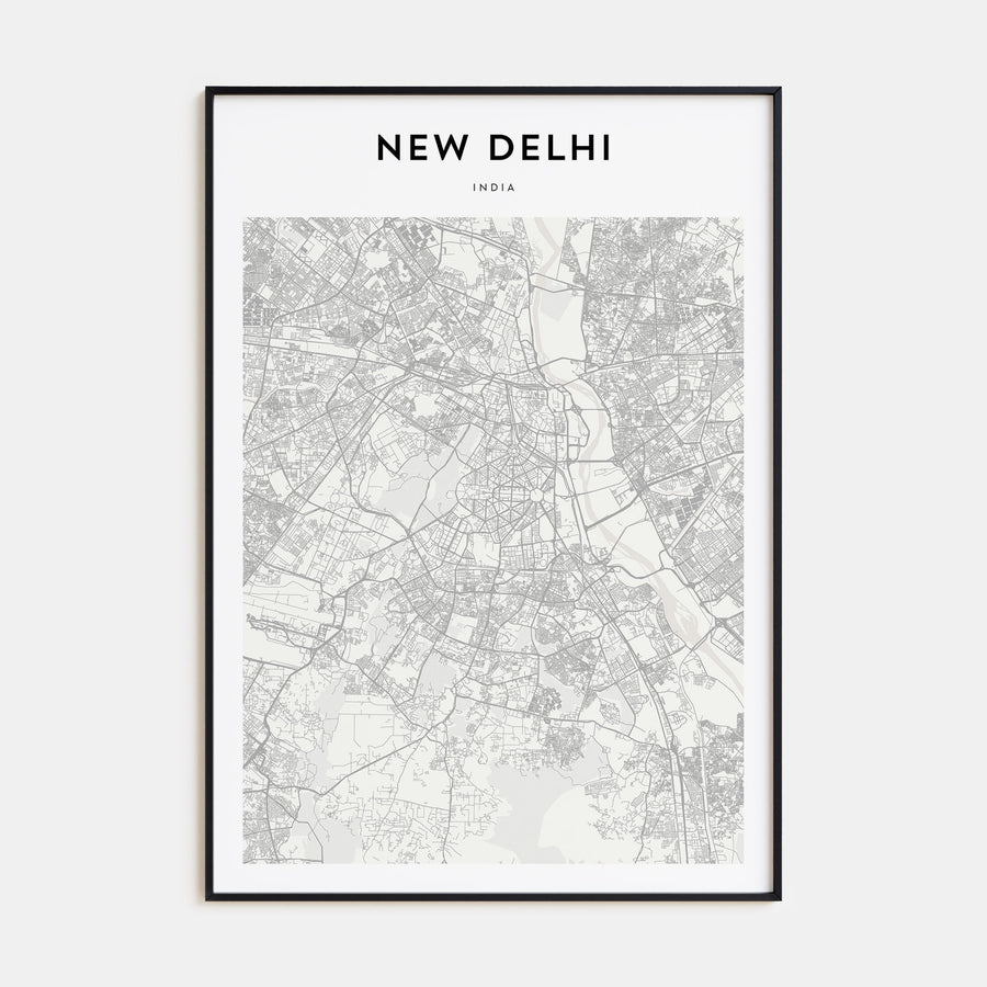New Delhi Map Portrait Poster