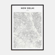 New Delhi Map Portrait Poster