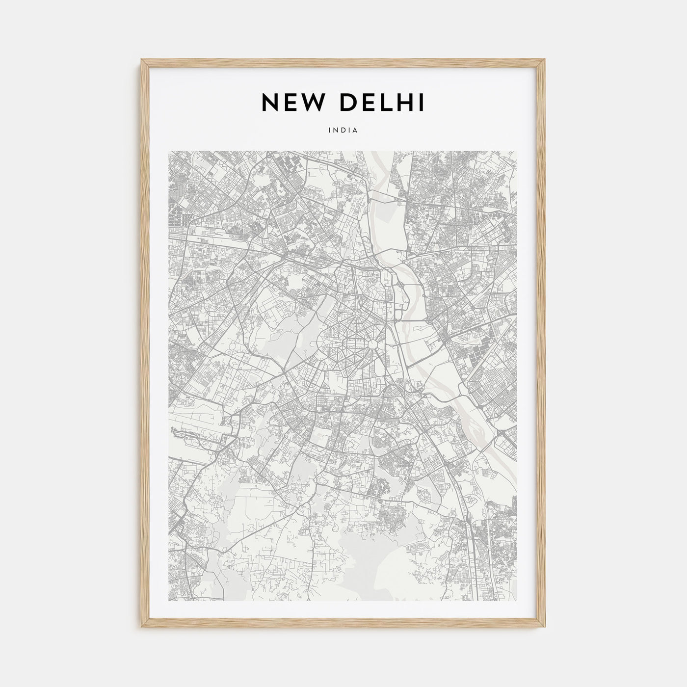 New Delhi Map Portrait Poster