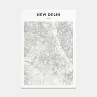 New Delhi Map Portrait Poster