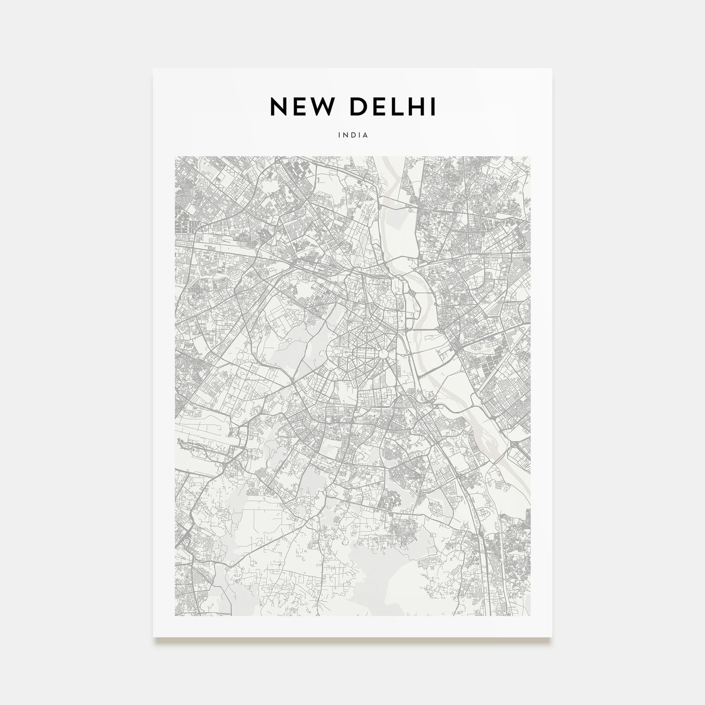 New Delhi Map Portrait Poster