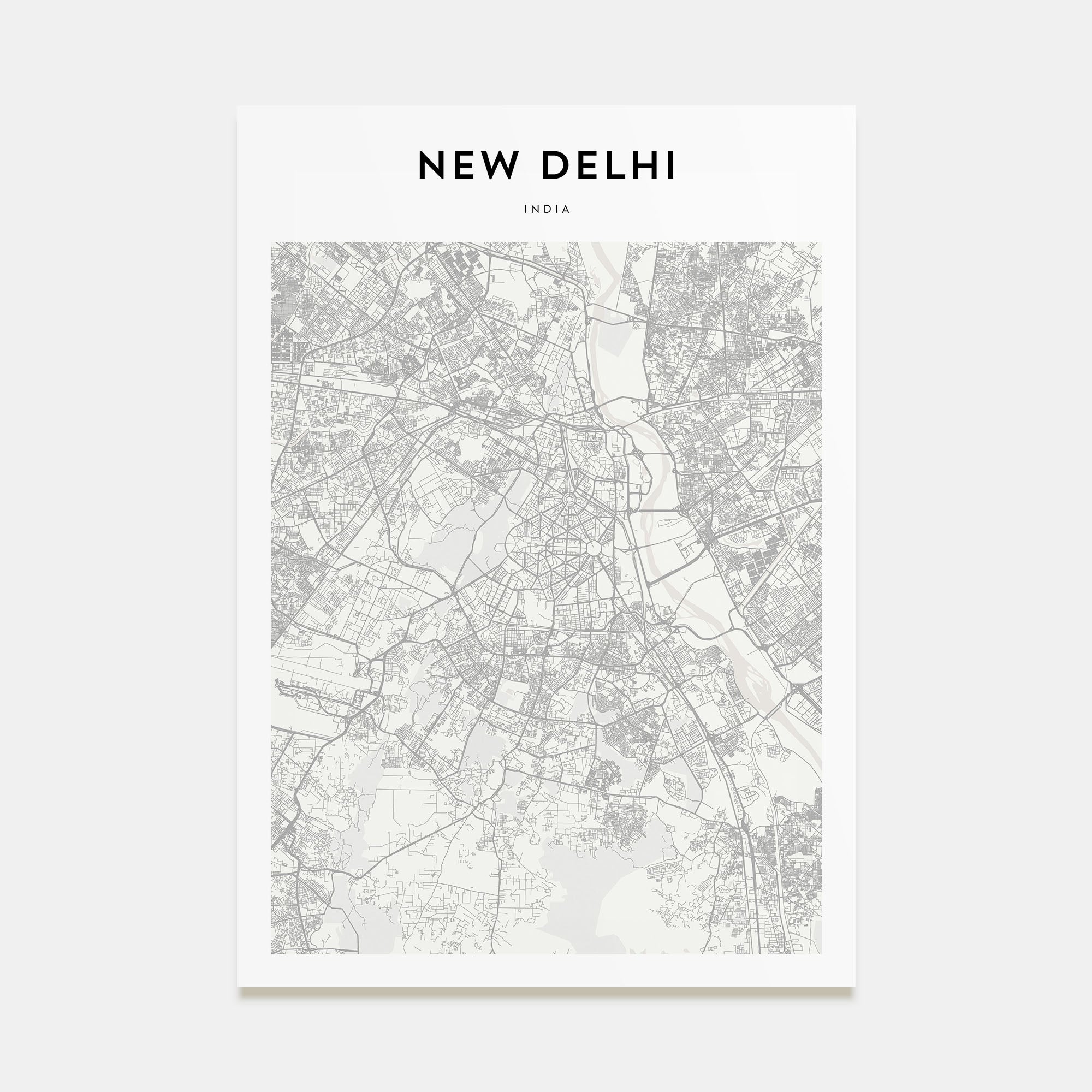 New Delhi Map Portrait Poster