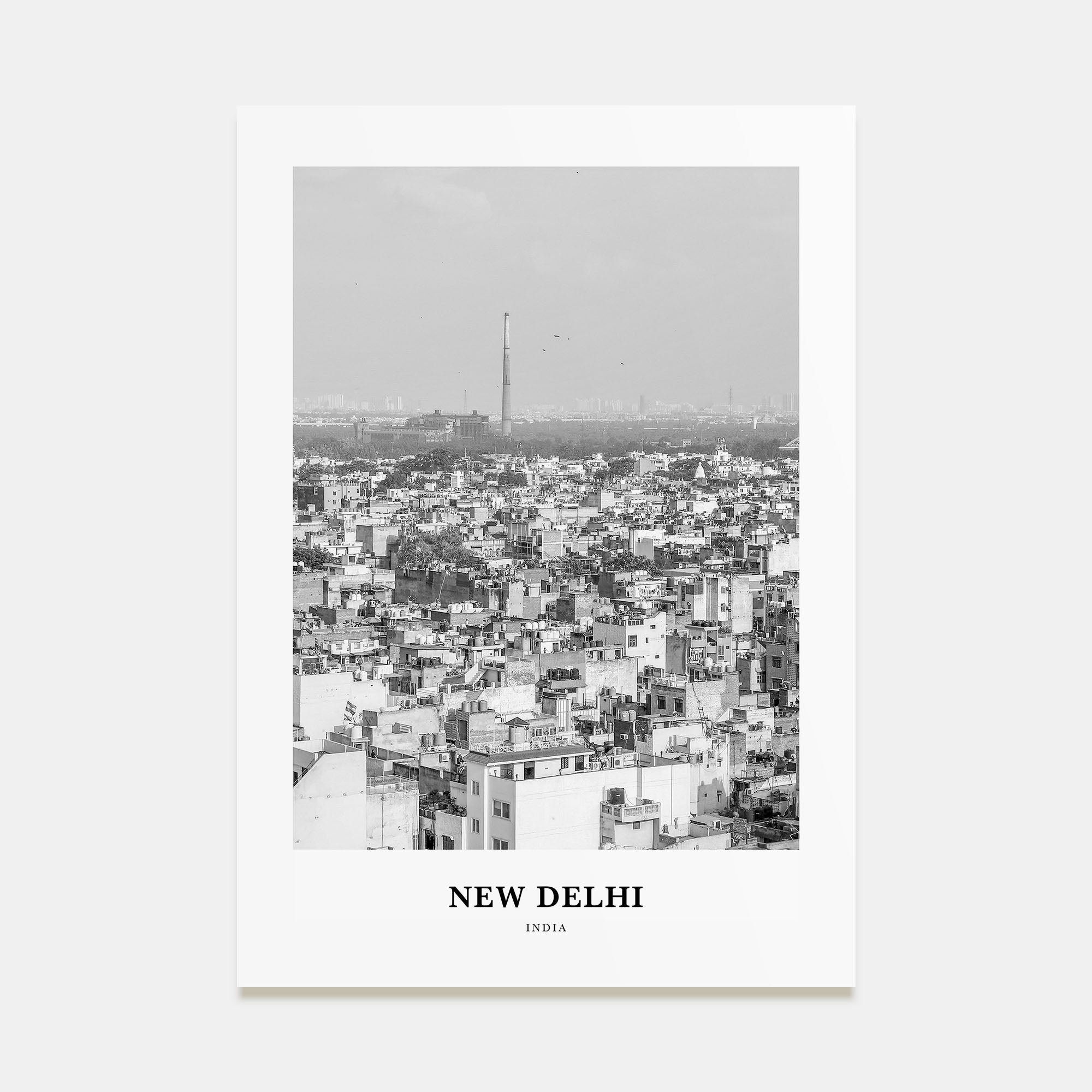New Delhi Portrait B&W Poster