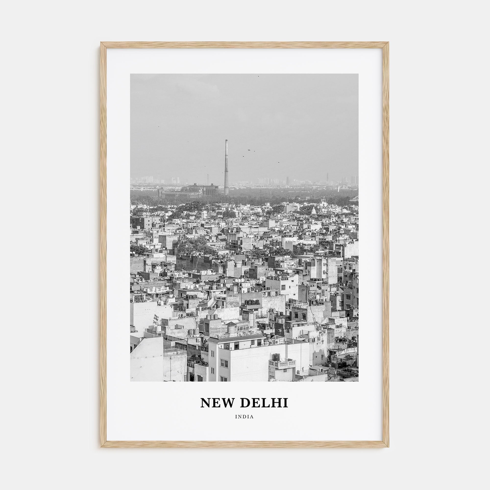 New Delhi Portrait B&W Poster