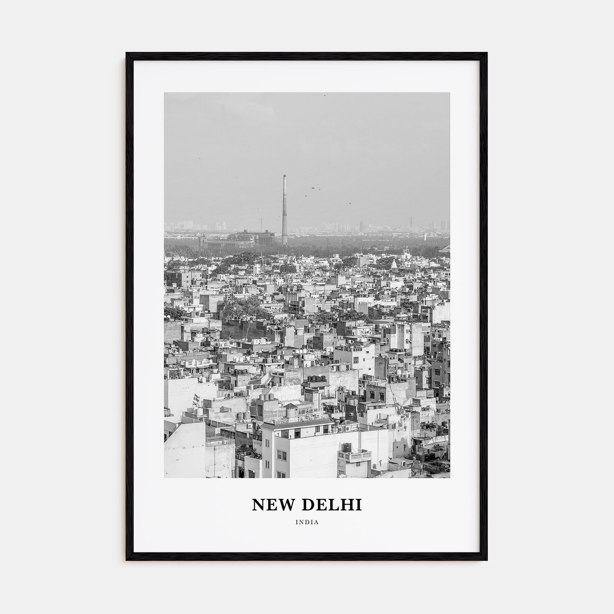 New Delhi Portrait B&W Poster