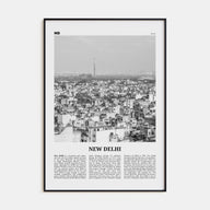 New Delhi Travel B&W Poster