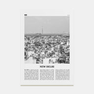 New Delhi Travel B&W Poster