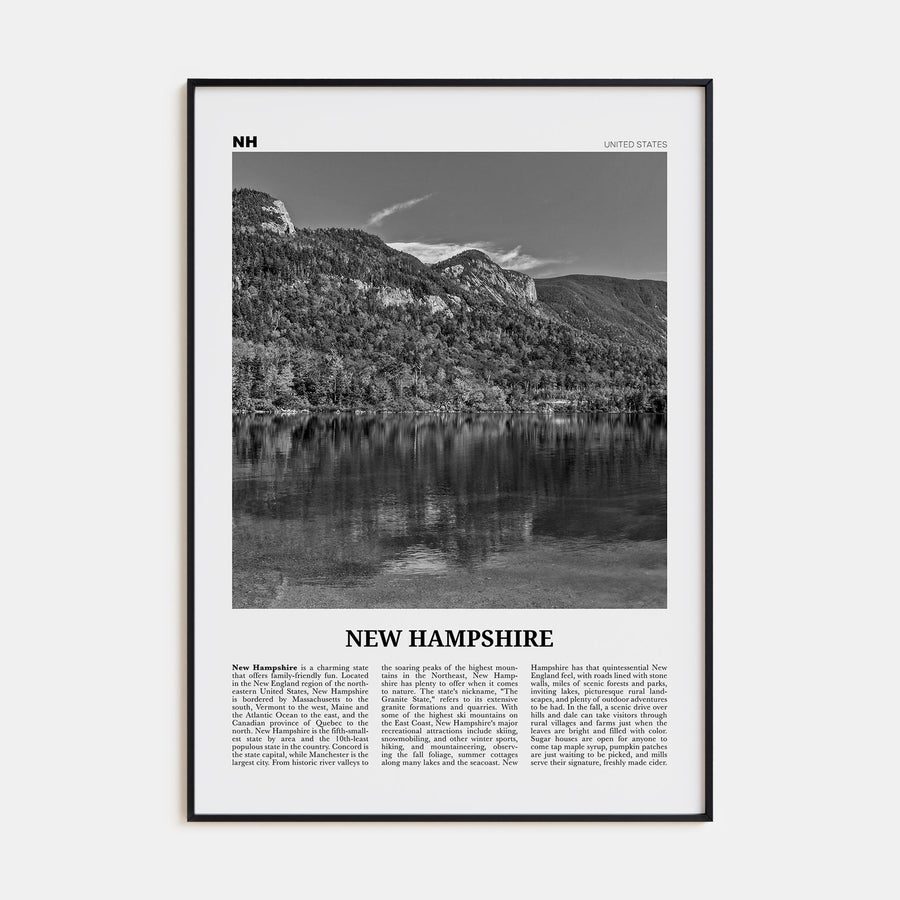 New Hampshire Travel B&W No 1 Poster