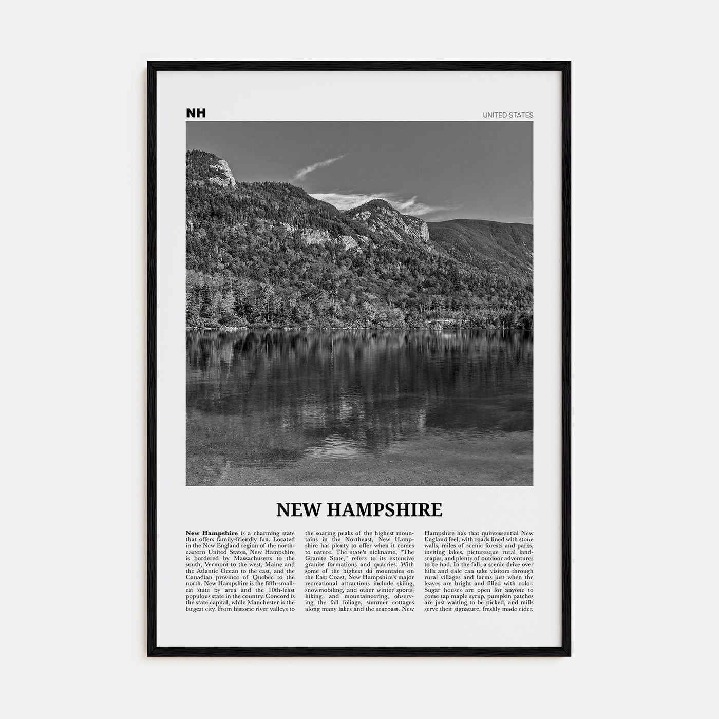 New Hampshire Travel B&W No 1 Poster