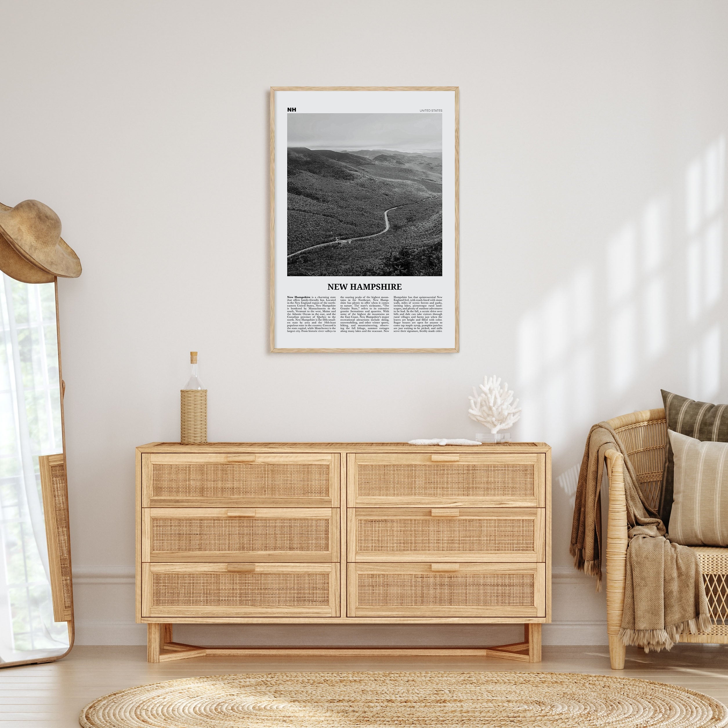 New Hampshire Travel B&W No 2 Poster